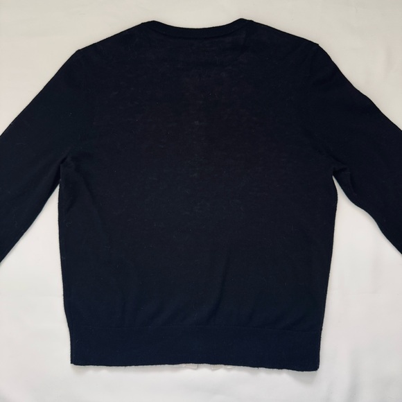 Black and White Double Layered Wool Cardigan Sweater - Picture 4 of 4